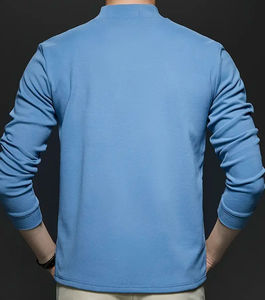 Sweat-shirt à col roulé doublé en polaire pour homme coupe régulière pull à manches longues de couleur unie pour l'automne/hiver - Product Image 6