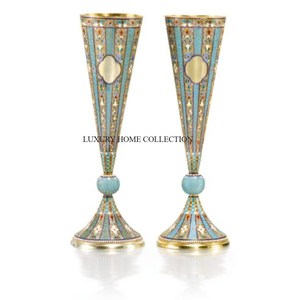 Aluminium grande taille argenterie maison dessus de table décoration d'intérieur vases à fleurs design attrayant moderne fleur trompette à vendre - Product Image 4