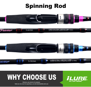 คันเบ็ดตกปลาแบบหมุนอย่างหนักคาร์บอน Black-S-662ML-702ML ทนทานสำหรับที่ดักปลาแม่น้ำทะเลสาบสีดำ - Product Image 6