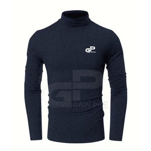 High Quality Men <b>Mock</b> <b>Neck</b> Sweatshirts Soft Cotton Fleece Long Sleeve Pullover Casual Winter Athletic <b>Tops</b> For Wholesale - Product Image 2