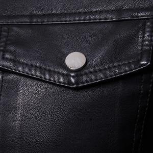 Autumn and Winter New Slim-Fit Lapel <b>Tooling</b> Plus Fleece Thickened Short Leather Jacket Fashion Youth Motorcycle jacket for men - Product Image 4