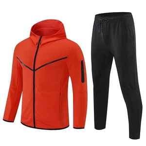 Conjunto de Sudadera con Capucha y Pantalones Deportivos para Hombre, Ropa de Entrenamiento con Logotipo Personalizado, Conjunto de 2 Piezas, Chándal Deportivo Económico para Hombre, Ropa de Entrenamiento Elástica - Product Image 1