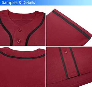 Dernier quantité minimale de commande bas personnalisé boutonné Baseball Nouveau design Sublimation Vêtements de sport à séchage rapide Maillot de baseball professionnel - Product Image 4