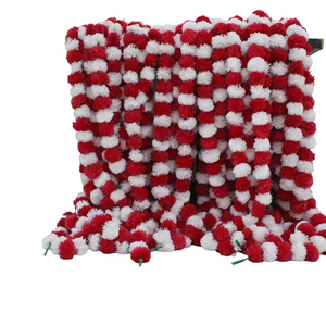 พวงมาลัยดอกไม้สำหรับวันสำเร็จการศึกษาวันพ่องานแต่งงานตกแต่งคริสต์มาสดอกดาวเรืองเทียมสีแดง White500pc อินเดีย - Product Image 1