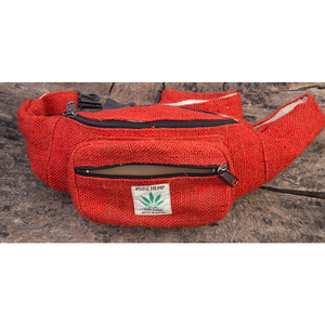 กระเป๋าคาดเอวทรงฮิปสไตล์ฮิมาลายาสีส้มทำจากป่าน  งานแฮนด์เมดจากเนปาล เหมาะสำหรับการเดินทางและกิจกรรมกลางแจ้ง - Product Image 3