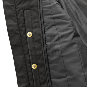 Chaqueta de Motociclista para Hombre, de Cuero Genuino Negro, Impermeable, Transpirable, Cortavientos, Ajustada, con Cuello Alto y Cremallera - Product Image 5