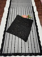 Sari moderne en coton épais avec fausse fourrure et tissu résille, multicolore, hiver, travail de sequins 5mm, évacuation de l'humidité, réversible, protection solaire
