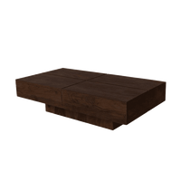 Table basse en bois massif Pindel Handicraft - Design rustique moderne, fabrication artisanale, facile à nettoyer, grande taille, faible hauteur, meubles de salon