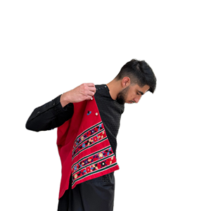 Gilet de mariage pour hommes afghans Broderie de fil multicolore Vêtements d'extérieur décontractés pour l'automne pour Barat Nikah Festive Occasions - Product Image 6