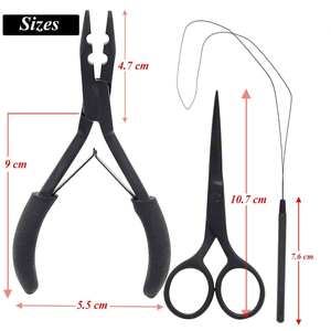 High Nylon Human Hair Extension Tool Kit Premium All-In-One Beading <b>Plier</b> <b>Set</b> Stainless Steel Complete Hair Extension Toolkit - Product Image 2