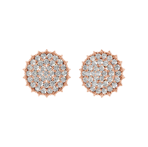 Trendy 14K <b>Gold</b> Filled Cluster <b>Earrings</b> Floral Design Lab Grown Diamonds <b>Screw</b> <b>Back</b> IGI Certified Gift Party - Product Image 1