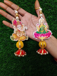 Ensemble de pendaison ganesh ji lakshmi ji artisanal navratri mariage festif diwali puja cadeaux décor à la maison laxmi ganesh entrancedecor - Product Image 4