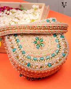 Fancy <b>Crystal</b> Half Moon Fashion Clutch Purse for Women Party Evening Handbag-Wholesale From India - Product Image 5