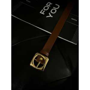 Ceinture décontractée pour femme avec boucle carrée en alliage doré - Product Image 3