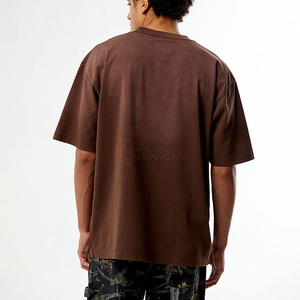 A granel hombres camiseta de gran tamaño de peso pesado algodón francés Terry Streetwear impresión Digital personalizada camiseta gráfica desgastada al por mayor - Product Image 2