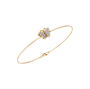 สร้อยข้อมือเทนนิสลายผีเสื้อสีทอง14K สุดหรูได้รับการรับรองจากห้องปฏิบัติการสร้อยข้อมือแบบมินิมอลลิสต์โซ่ชั้นดีสำหรับงานแต่งงาน - Product Image 6