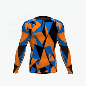 Rashguard multicolore personnalisé de haute qualité pour hommes Chemise de compression BJJ sublimée à manches courtes et longues pour MMA - Product Image 1