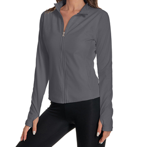 Custom Breathable Quick Dry Women's <b>Yoga</b> Sport Fitness Long Sleeve Activewear <b>Jacket</b> with Front Logo Zipper cheap price - Product Image 1