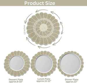 แผ่นรองแก้วหินชนวนสีเขียวประดับลูกปัดขนาด14นิ้วสำหรับตกแต่งห้องครัวและบ้าน - Product Image 2