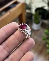 Bague pour femme élégante et tendance en argent sterling 925 avec rubis naturel de haute qualité, fabriquée à la main