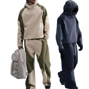 Conjunto Deportivo para Hombre de Talla Grande, Ropa de Calle Cómoda, Sudadera con Capucha de Doble Capa, Transpirable, con Paneles de Felpa y Tejido de Punto - Product Image 4