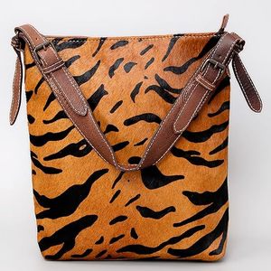 Sac besace pour femmes occidentales sacs en cuir vintage véritable fourre-tout de haute qualité sac à main pour femmes sacs en cuir véritable à poils - Product Image 6