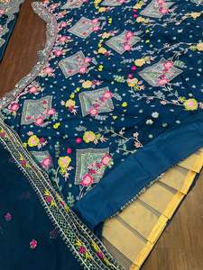 À la mode Adultes Papillon Net Travail Lehenga Choli avec Cancan & Toile Patta Paillettes Brodé Indien & Pakistanais Vêtements - Product Image 5