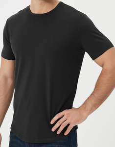 Crew Fitness T-shirts en coton épais pour hommes Trendy Casual Fit Manches courtes Design brodé élégant - Product Image 5