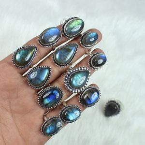 Natural Blue <b>Labradorite</b> Gemstone <b>Rings</b> Jewelry Making For Silver Jewelry Supply Bulk Wholesale Collet <b>Rings</b> Jewelry - Product Image 1