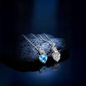 Jeulia Custom Classic Heart <b>Necklace</b> Set in <b>Sterling</b> <b>Silver</b> with Zircon Crystal <b>Pearl</b> - Product Image 2