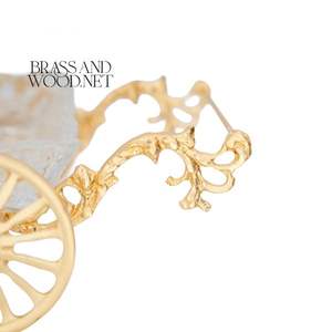 Plateau de service chariot en laiton massif cristal - Product Image 3