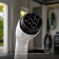 Chargeur EV portable HUANLIANDA série PR 3,5 kW, connecteur GB/T 16A, câble de 5 m, IP55, écran LCD couleur, 80-265 V, EVSE domestique, plug-and-play
