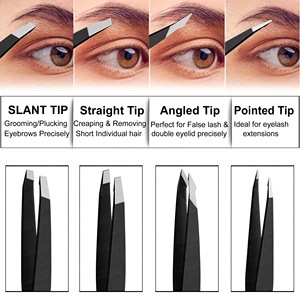 4 Estilos Diferentes para Satisfacer Todas sus Necesidades, Pinzas para Cejas de Alta Calidad, Logotipo y Color Personalizados, Pinzas de Acero Inoxidable - Product Image 2