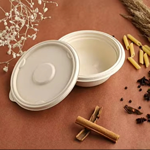 ชามแบบใช้แล้วทิ้งย่อยสลายได้1000มล. ภาชนะบรรจุอาหารทนทานกระดาษฝาปิดเป็นมิตรกับสิ่งแวดล้อมไมโครเวฟปลอดภัยเซนต์เอเชีย100ชิ้น - Product Image 1