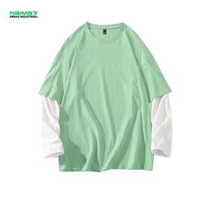 T-shirt double couche à manches longues en coton 100% de haute qualité - Product Image 5