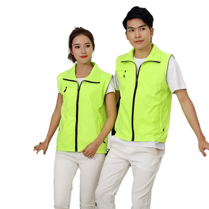 Chaleco Sin Mangas de Poliéster Amarillo Personalizado, Ligero, Transpirable, de Alta Visibilidad, Uniforme de Trabajo con Cremallera Delantera para Hombre y Mujer - Product Image 4