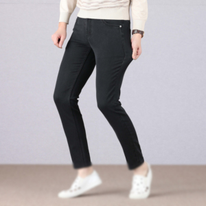 Pantalones vaqueros de hombre de negocios personalizados al por mayor, pantalones vaqueros ajustados, pantalones vaqueros rectos clásicos, Vaqueros casuales formales elásticos, ropa de oficina para hombre - Product Image 4