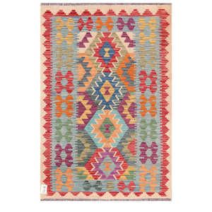 พรมกิลิมไมมาณา อัฟกานิสถาน ขนาด 153 x 105 ซม. ชุดพรมพื้นที่แบบดั้งเดิมของชาวอัฟกัน - Product Image 1