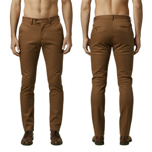 Pantalon en cuir décontracté pour homme, streetwear, toile légère, braguette à boutons, taille élastique, vêtements d'extérieur - Product Image 5