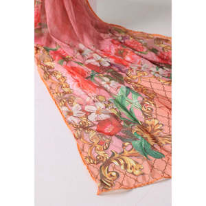 Dupatta de Chifón con Estampado Naranja para Mujer, Ligera, Transpirable, con Impresión Digital, Nuevo Chal Estilo Pashmina de Georgette Largo - Product Image 2