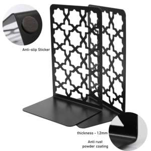 Modern Black Metal Bookend Star Pattern Design <b>Desk</b> Book Holder Table Organizer For Office Home <b>Study</b> Shelf Display - Product Image 5