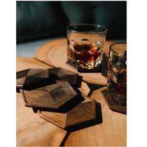 Elegantes revestimientos de madera redondos de Acacia con soporte para taza de té bebidas posavasos de nogal utilizados para mesa - Product Image 6