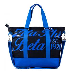 Sac en toile grande capacité Zeta Phi Beta Sorority-Noir/Bleu - Product Image 2