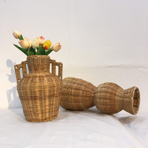 Jarrón de mimbre de alta calidad con asa, decoración para el hogar, florero moderno, Vietnam diseño personalizado de hecho a mano, venta al por mayor - Product Image 5