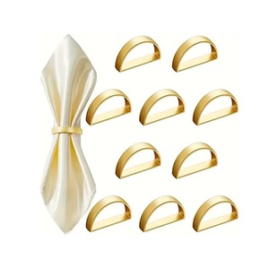 Ronds de serviettes en métal d'inspiration luxueuse, conçus pour les tables de dîner haut de gamme, offrant une élégance discrète et une forme durable. - Product Image 6