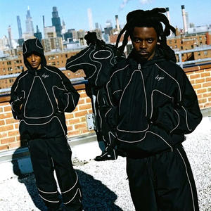 Chaqueta Deportiva de Nailon Personalizable, Conjunto Cortavientos Reflectante, Ropa Deportiva Ligera de Fútbol, Chándales con Rayas para Hombre - Product Image 1