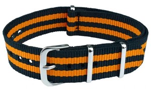 Montre intelligente de sport N185 unisexe 20mm bracelet en nylon respirant noir orange résistant à l'eau en acier inoxydable souple - Product Image 6