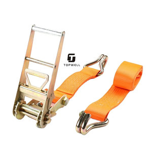 75mm 3inch Heavy Duty Polyester Webbing Ratchet <strong>Tie</strong> <strong>Down</strong> <strong>Strap</strong> With Double J Hook for Cargo Lashing - Product Image 1
