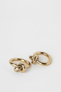 Luxury Minimalist Gold Knot Napkin Ring Modern Stainless Steel Metal Loop Holder for Elegant Classic Weddings <b>Party</b> <b>Table</b> Decor - Product Image 2