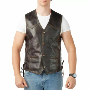 Chaleco de Cuero de Alta Calidad para Hombre, Estilo Personalizado, Deportivo, de Moda, para Motocicleta - Product Image 1